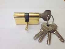 Механический цилиндр Самир 70мм ключ-ключ Золото