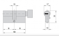 Цилиндровый механизм 102 мм (личинка) MOTTURA